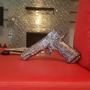 Rhinestone gun sculpture